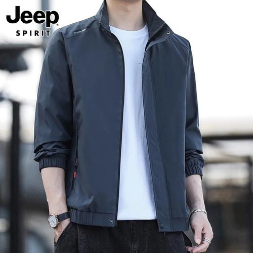 jeep吉普夹克男士春季潮流宽松立领防风茄克商务休闲百搭外套男款