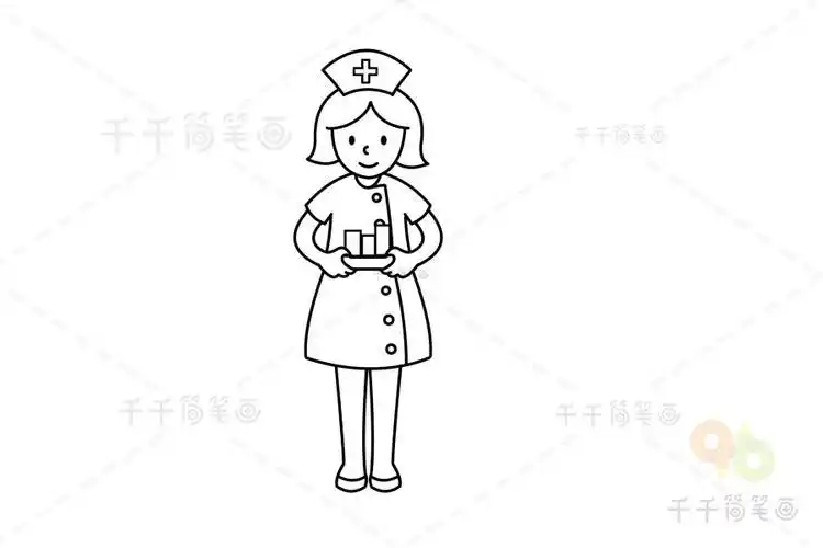 护士简笔画愿所有医护工作者平安白衣天使护士简笔画