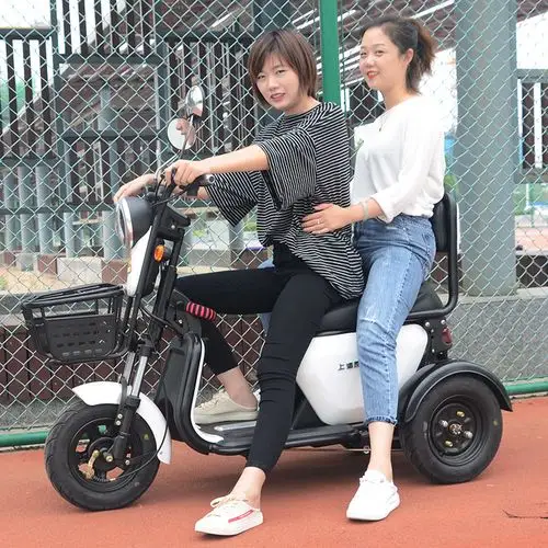 艾美达 小型时尚 接送孩子家用电动三轮车迷你代步电瓶车女士三人