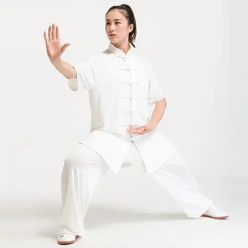 闪电客牛奶丝太极服女夏春秋太极服装武术练功服女太极拳练功服男中国