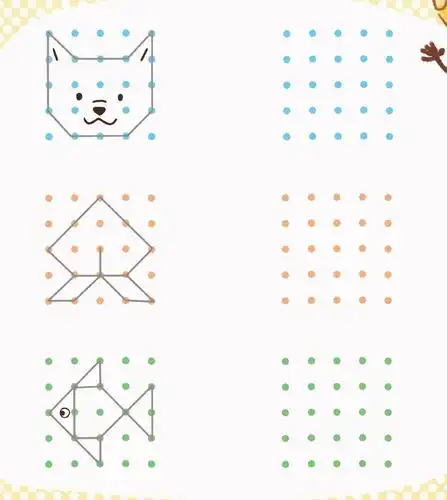 宝宝,你听过点点画吗?用铅笔连接点与点,就能画出好看的点点画呢!