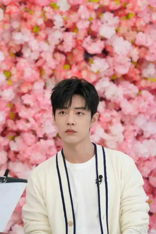 肖战白色毛衣开衫