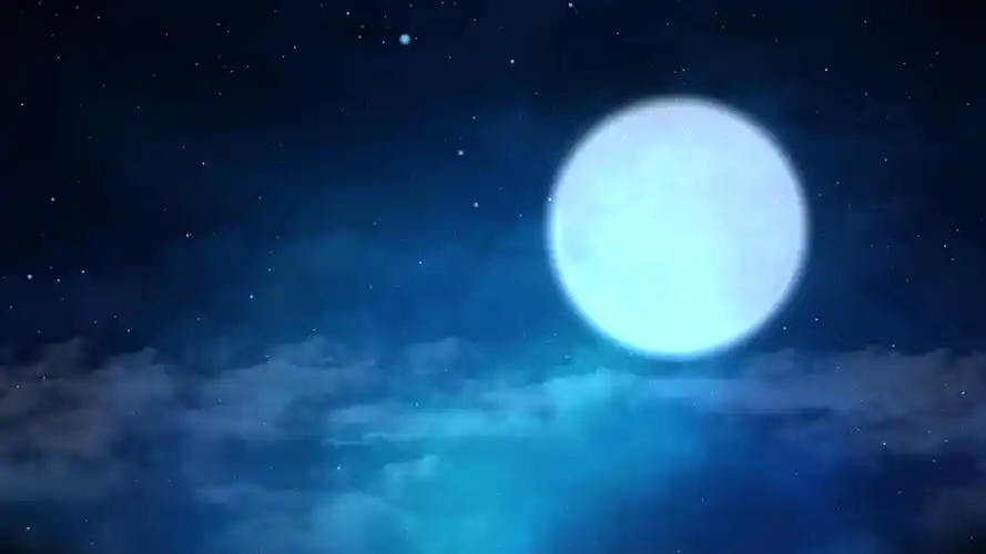 4k唯美悠远星光冲屏梦幻星空云层月亮背景mp4