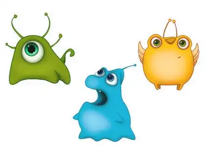 三个可爱的外星人照片