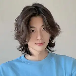 假发男狼尾鲻鱼头日系帅气时尚中分短发拍照日常自然蓬松全头套