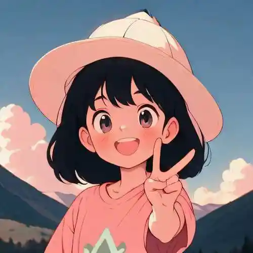 比耶的小女孩头像图片ai图,一个卡通女孩比耶的图片