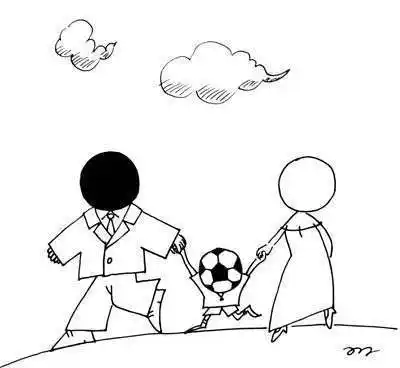 一家三口背影简笔画