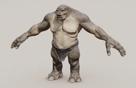 lotr巨魔指环王用于设置动画装配mordortroll–ologhai–