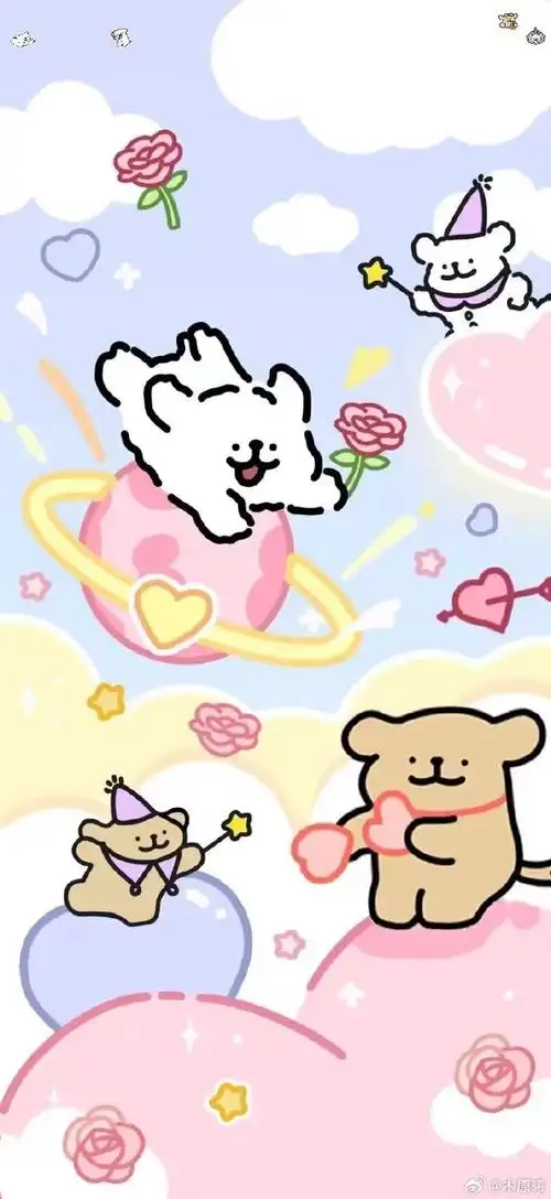 线条小狗##线条小狗壁纸##春日壁纸