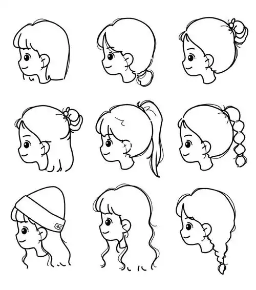 女生发型参考  #侧面头像  #简笔画教程  #procreate  #画画  #可爱