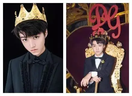 王源戴王冠稍显可爱蔡徐坤戴上才是真的像帅极了