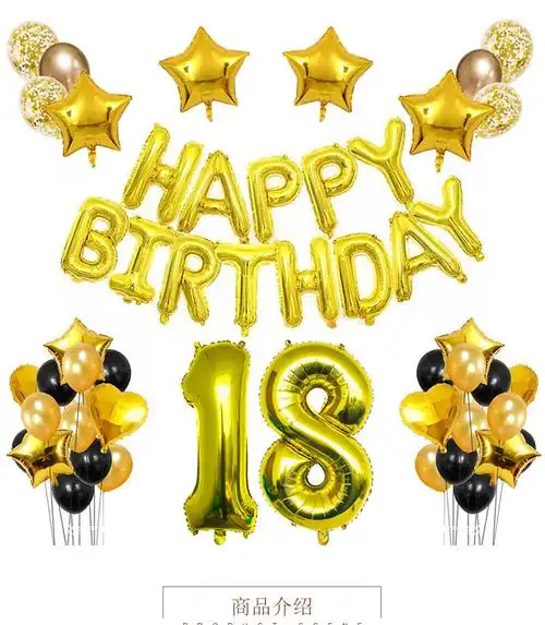 岁成人礼女孩生日布置气球18十八岁男生成人礼客厅房间背景墙派对装饰
