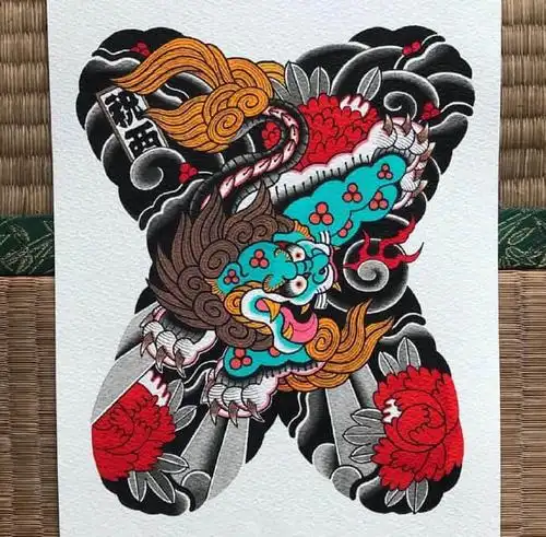 日式传统大满背 - 纹身集市