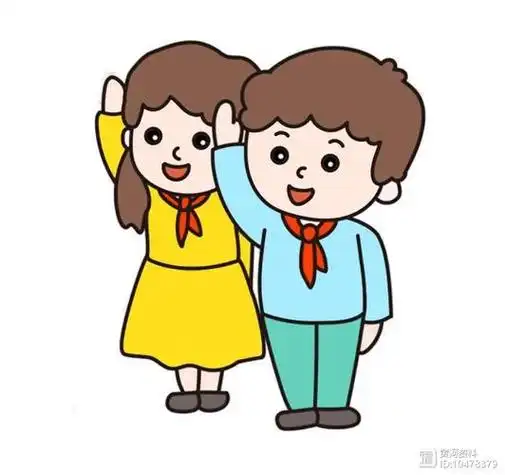 小学生敬礼的样子简笔画背面