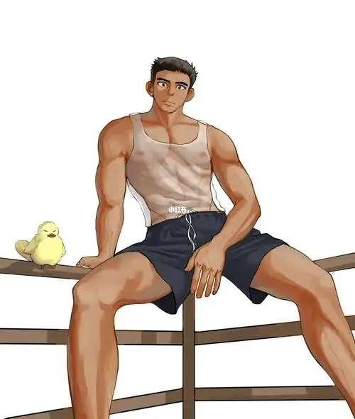 人物插画  #安利帅哥  #肌肉男的日常  #体育生  #白袜  #不可以瑟瑟