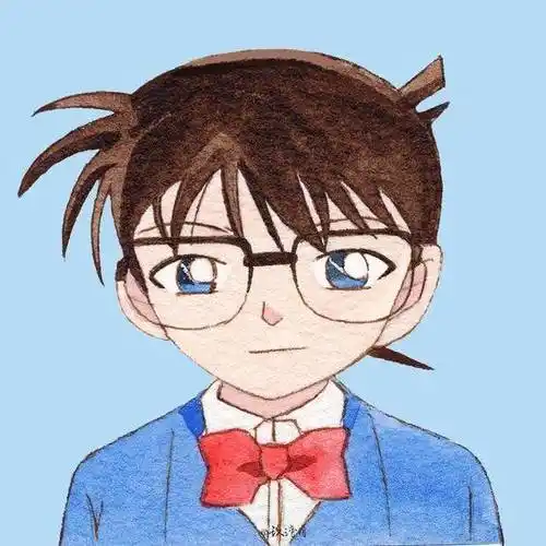 名侦探柯南变小的工藤新一彩色简笔画图片大全_8