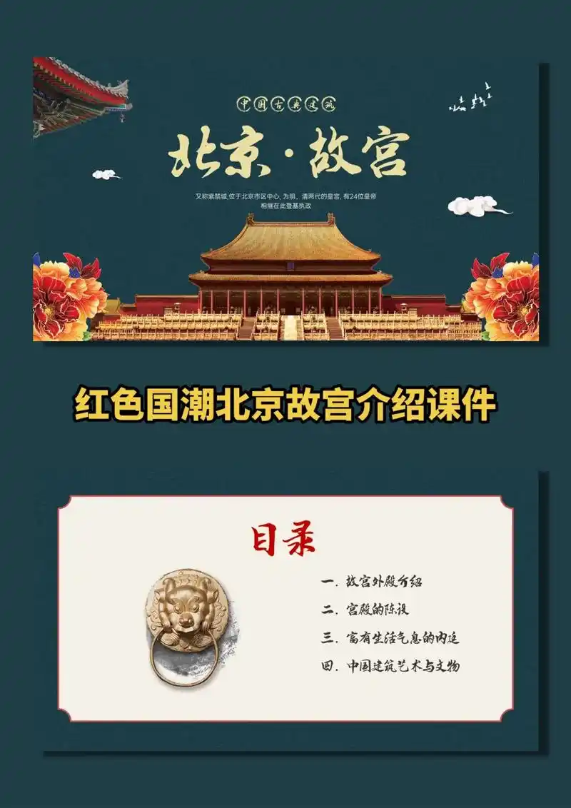 96宝藏ppt分享国潮北京故宫介绍课件.#重唱北京欢迎你   - 抖音