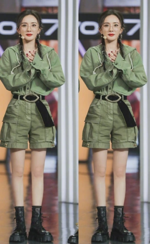 35岁杨幂状态超好!扎麻花辫毫无违和感,筷子腿细到逆天了