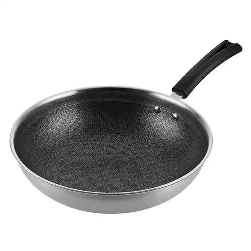 美的炒锅家用炒菜菜锅不锈钢健康涂层不花cj32work503d炒锅