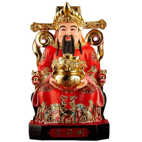 开光财神爷佛像招财家用摆件比干文财神像供奉聚宝盆店铺开业风水