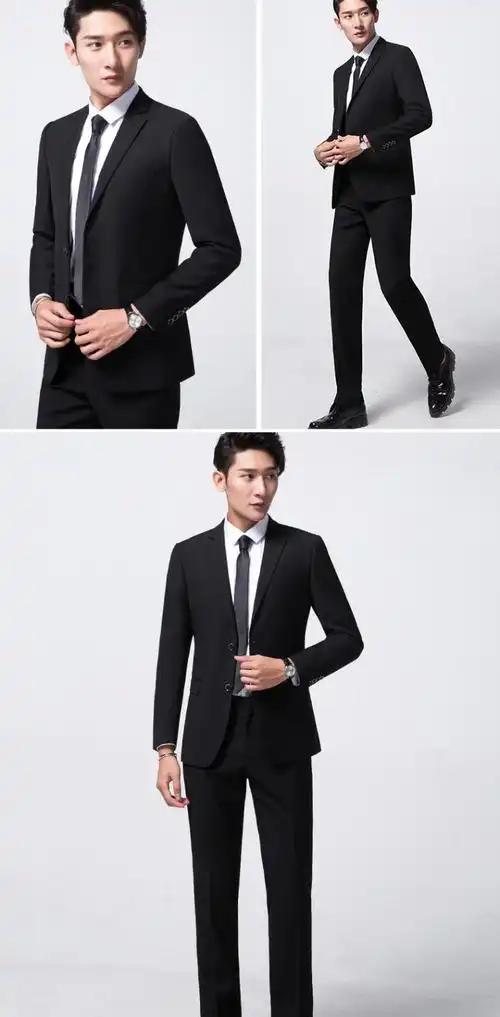 男士西服套装商务装职业西装韩版修身青年伴郎新郎结婚礼三件套双扣