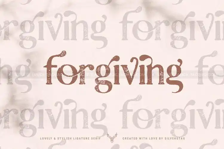 复古优雅品牌logo海报标题设计衬线连字英文字体安装包 october