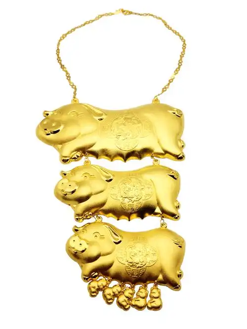 金佰亿金猪大排黄金项链足金9999女款结婚大气颈饰