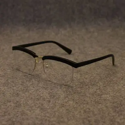 汤姆哈迪同款眼镜框男可配镜片近视西装暴徒黑金半框痞帅复古大脸