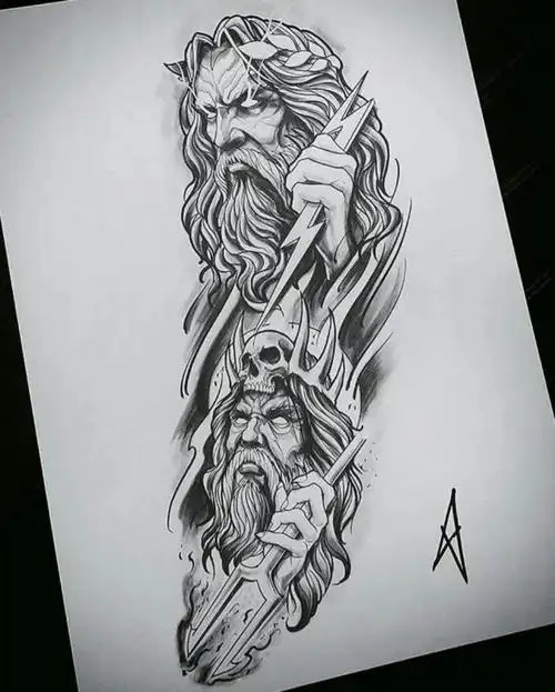 欧美雷神花臂手稿 - 纹身分享图案 - 图虫