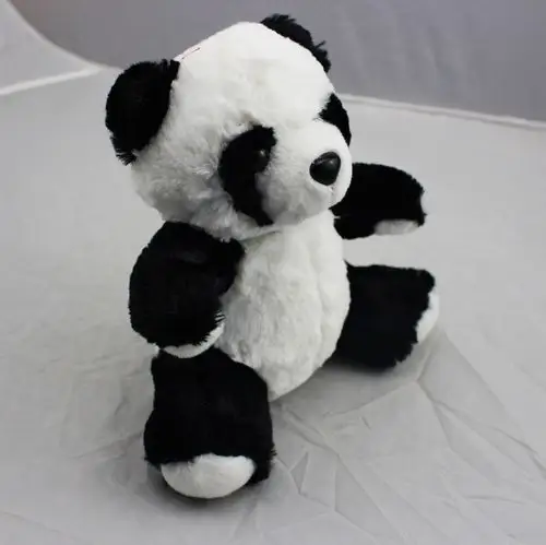 厂家直销国宝熊猫毛绒玩具 坐姿黑白小熊猫公仔抓机娃娃 可定制