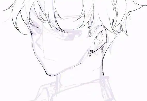 动漫男生这样画太简单了吧不是有手就行吗