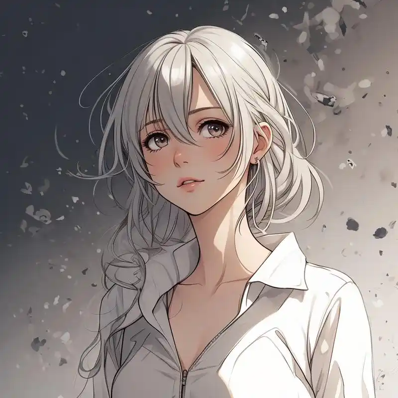 78白发美少女,漫画风头像78