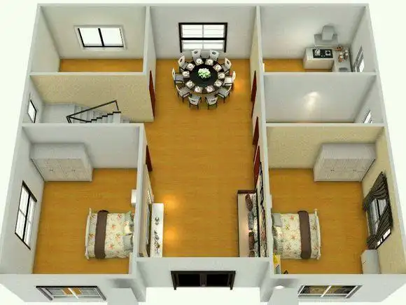 28万二层乡村别墅户型图,这个室内设计合理吗