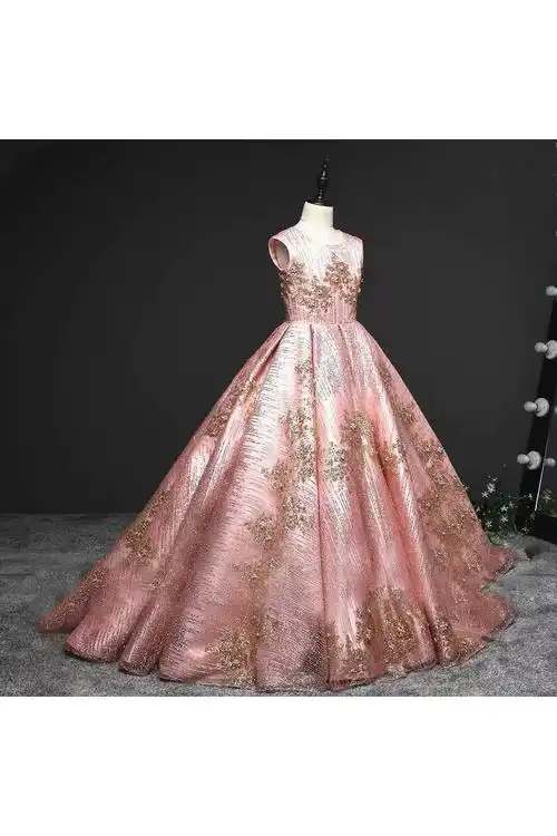 华拖尾私人定制大豪华晚礼服儿童女童高端模特走秀演服新款钢琴表