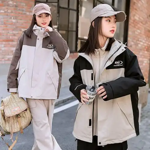 初中生冲锋衣外套女2023新款秋冬季加厚15岁女孩大童高中学生冬装