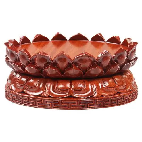 底座红木佛像莲花加高供佛家用实木圆形供奉木雕