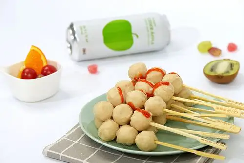 仁齐来一串鲜肉贡丸10串300克 火锅食材 关东煮丸串