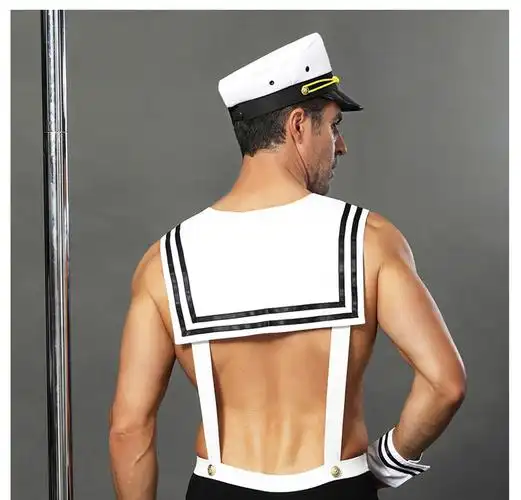 jsy男士水手服酒吧夜店角色扮演白色情趣内衣海军装制服诱惑 6613