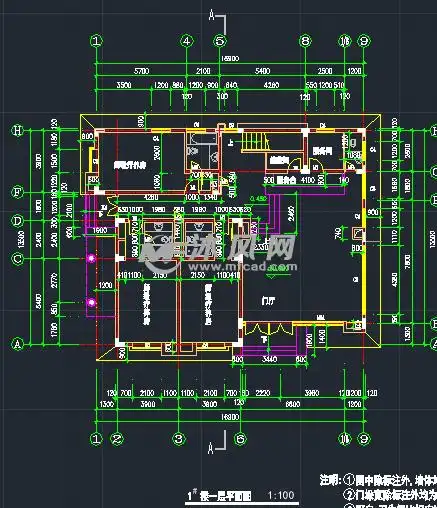 小别墅施工cad图纸 - 建筑图纸 - 沐风网