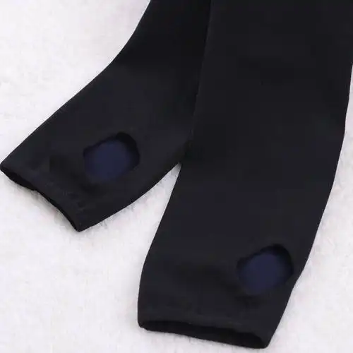 品唐斋2016秋冬新款正反两穿弹力高腰加厚保暖踩脚打底裤 藏蓝 黑色