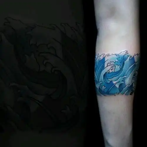 臂环浪花 随意浪花按照客_纹身吧社区 - 纹身大咖