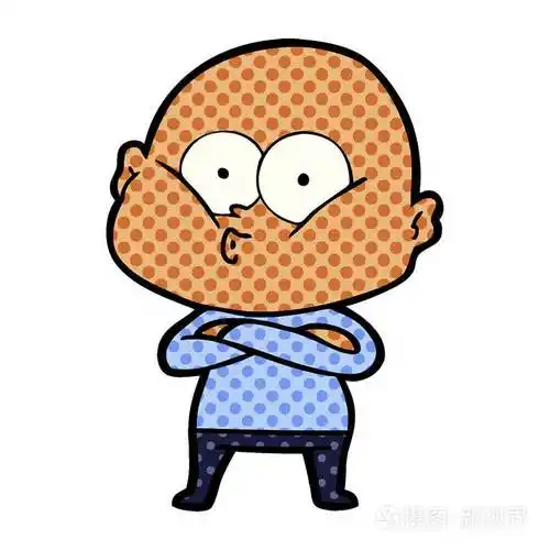 卡通光头男子的矢量插图