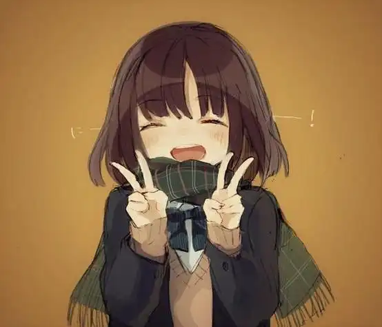 剪刀手头像卡通高清图片 摆剪刀手的女生头像_布阁拉