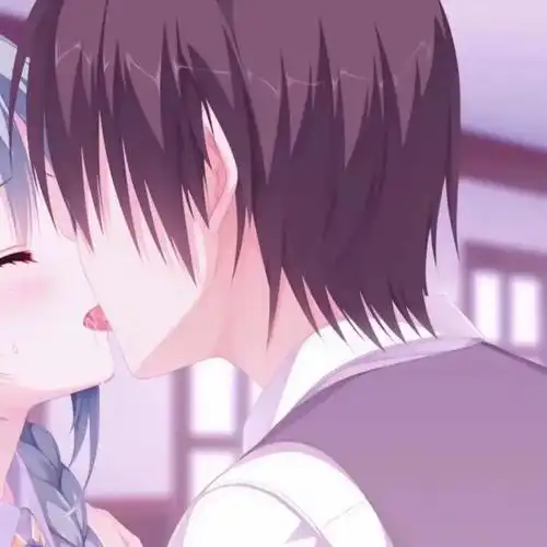 动漫头像接吻的一人一半超污 - 可爱情侣头像!