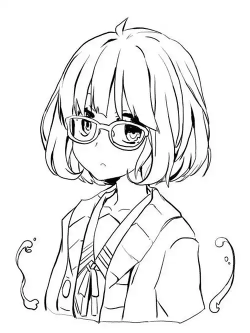 线稿动漫黑白素材插画手帐果冻