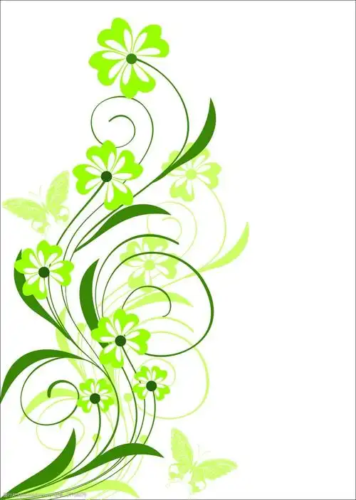 绿色花纹广告矢量图