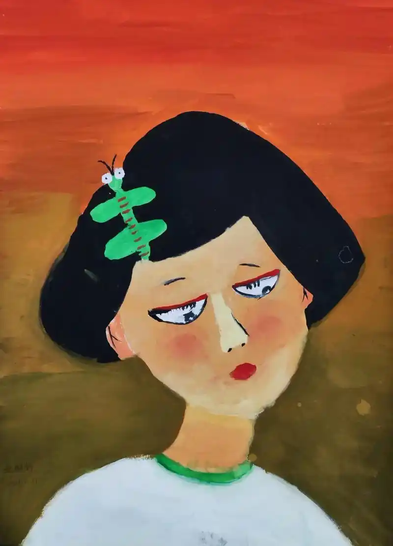 水粉肖像画#学员作品欣赏  - 抖音