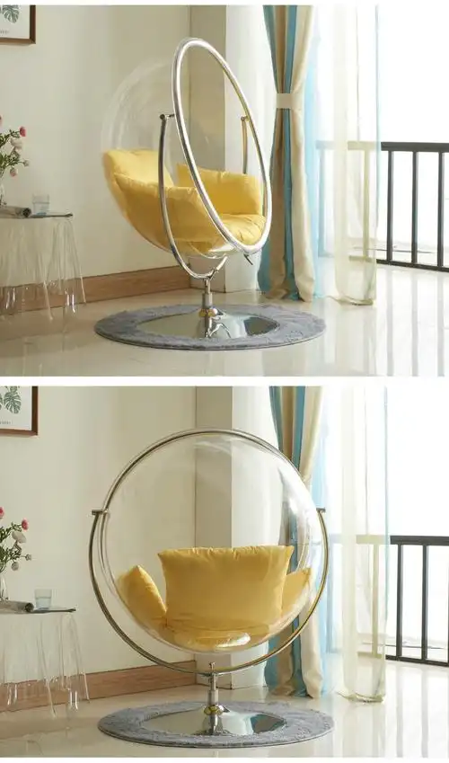 泡泡椅网红秋千吊椅北欧风半球太空椅透明玻璃球室内户外亚克力吊篮