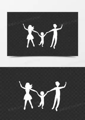 三口之家图片温馨卡通素材下载_三口之家图片简笔画彩色_熊猫办公