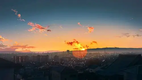 二次元星空城市人物横屏超清风景壁纸(内附500p风景壁纸图包)